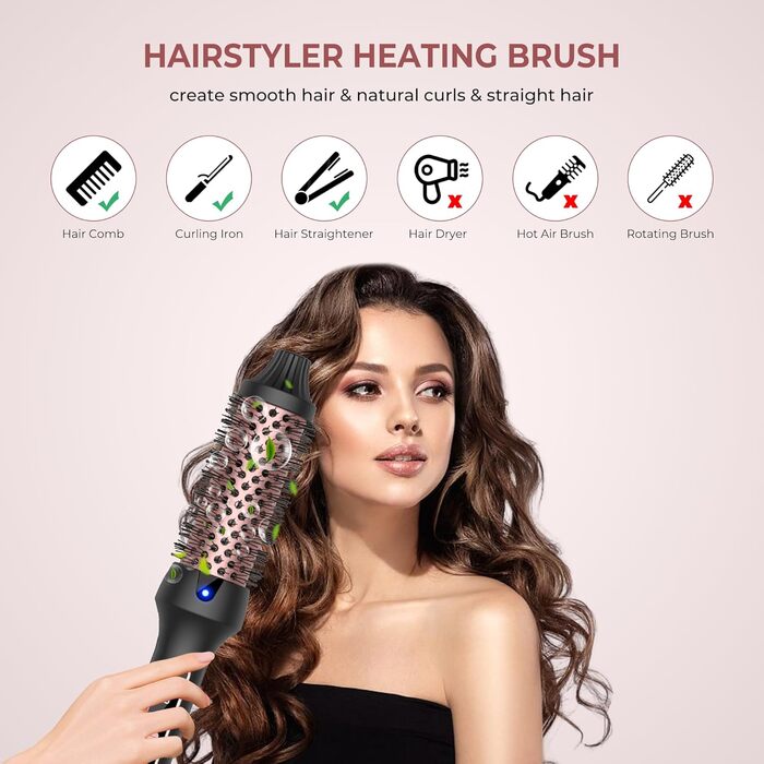 В 1 Airstyler іонний фен, плойка, щітка для випрямлення, набір для укладання, білий/чорний/золотий, 6