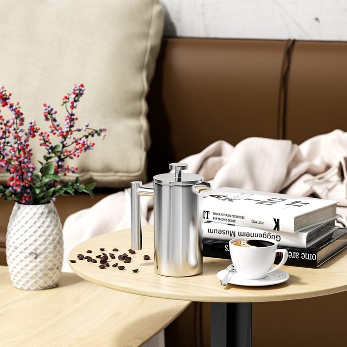 French Press Uootach 350 мл: кавоварка з нержавіючої сталі, тришаровий фільтр, для дому, подорожей, кемпінгу