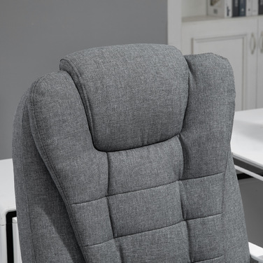 Ергономічний стілець Vinsetto Office Chair зі складною підставкою для ніг, регулюється по висоті та нахиляється, метал сірий для комфорту в домашньому офісі