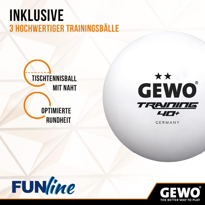 Ракетки для настільного тенісу GEWO стартовий набір Double Fun - 2 ракетки для настільного тенісу для початківців з 3 кульками і кишенею на блискавці-готові ракетки для любителів з регульованим покриттям і увігнутою ручкою