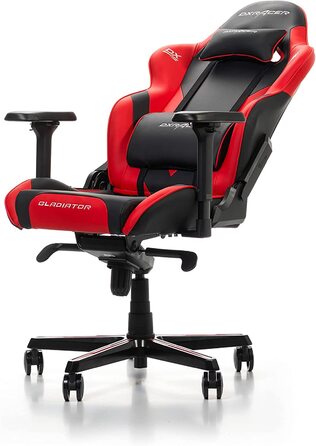 Ігрове крісло DXRacer Gladiator G001, шкірозамінник, чорно-червоне, до 200 см