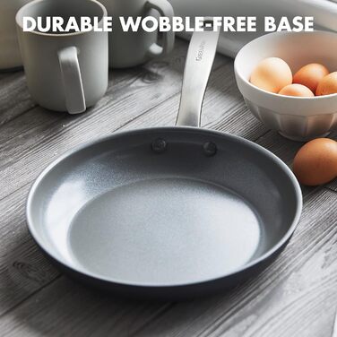 Сковорода GreenPan Chatham з антипригарним покриттям Hartelox, 20.3 см, без PFAS, для плити та духовки, сіра