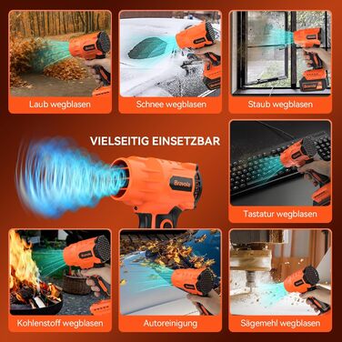 Акумуляторний повітродувач Bravolu 21V, 210 км/год, 4.0 Ah, 6 швидкостей (5200mAh)