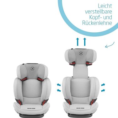 Дитяче автокрісло Maxi-Cosi RodiFix AirProtect, 15-36 кг, 3,5-12 років, відкидне дитяче крісло ISOFIX, регульований підголівник/спинка, додатковий бічний захист, швидке кріплення, (дитяче крісло, автентичний сірий)