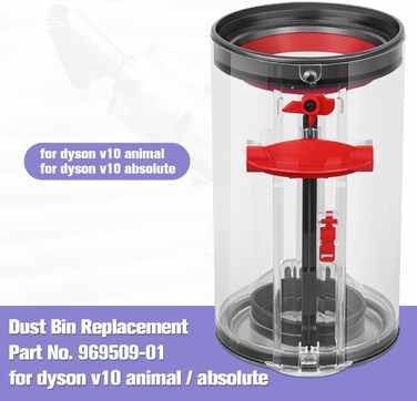 Пилозбірник DrRobor для Dyson V10 Animal/Absolute, запасна частина 969509-01 Контейнер для пилу