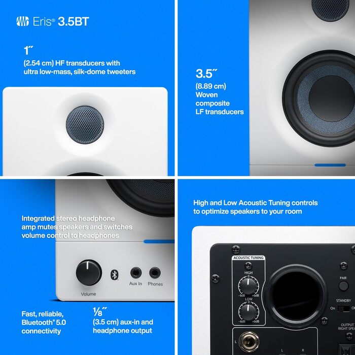 Активна акустика PreSonus Eris 3.5BT Gen 2 біла - 3.5