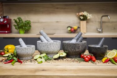 Набір ступки та пестика ChefSofi, чорний, полірований, 15.2 см, для 2 чашок