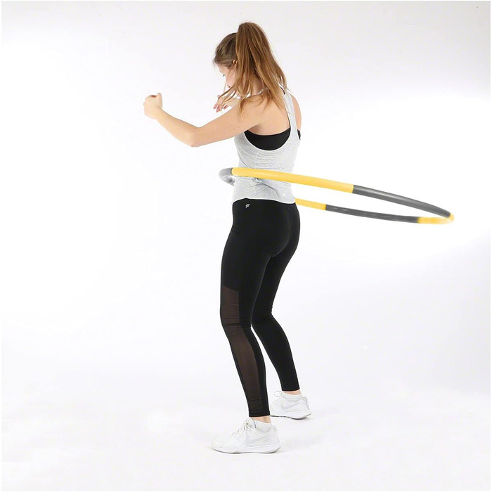 Хулахуп, ø 100 см, 1,5 кг, в т.ч. Рулетка Power Fitness Hoop Hulahoop для схуднення (жовтий)