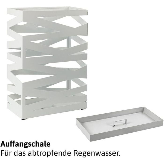 Підставка для парасоль підставка 'Maxi' з металу з піддоном для збору води та гачками - Економія місця 34x14x46 см - Елегантний чорний колір - Ідеальна для декорування входу та коридору