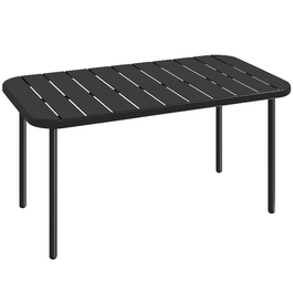 Вуличний журнальний столик, стійкий до погодних умов, прямокутний металевий патіо-стіл з ламельною стільницею для вулиці