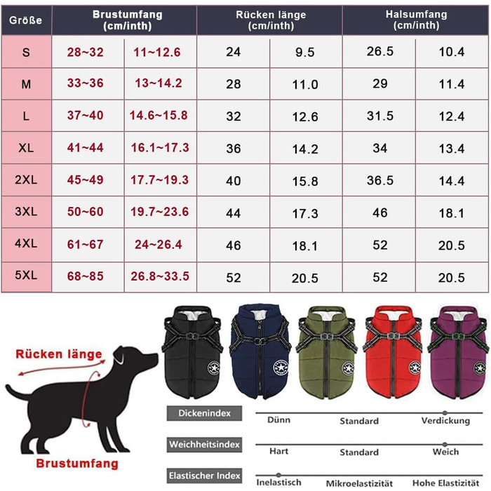 Зимовий жилет Voarge Dog Jacket з шлейкою, водонепроникний, світловідбиваючий, 3XL червоний