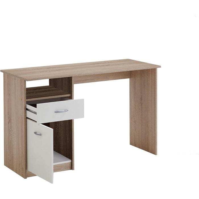 Письмовий стіл Jackson, дуб/білий, 123x50x76.5 см