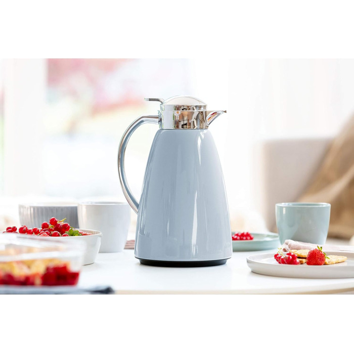 Термос Emsa Campo 1л з Quick Tip, блакитний | З нержавіючої сталі, 12 год тепла, 24 год холоду | Легке миття