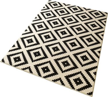 Килим Hanse Home з коротким ворсом Skandi Diamonds Black Cream 160x230см для вітальні та спальні