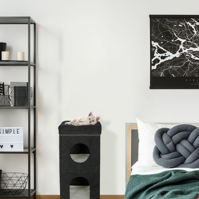 Зручна складана котяча печера Relaxdays чорного кольору