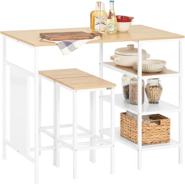 Набір барних меблів SoBuy: стіл та 2 стільці для балкона/вітальні (OGT51-WN)