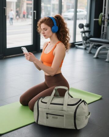 Спортивна сумка LOVEVOOK для чоловіків та жінок, велика сумка для тренувань, подорожей з відділенням для взуття та мокрих речей, водонепроникна, з функцією рюкзака, 45L (51*28*32 см)