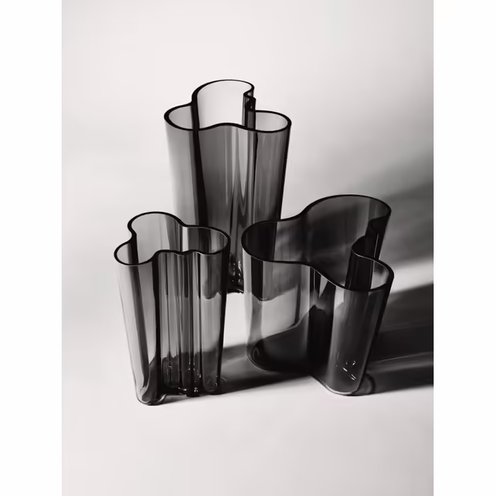 Ваза Iittala Aalto 251 мм сіра, скляна, дизайнерська
