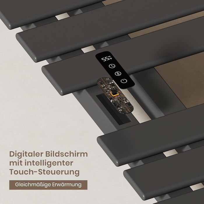 Електричний рушникосушар EMKE з Wi-Fi, 1000 x 500 мм, 320W, чорний (правий)