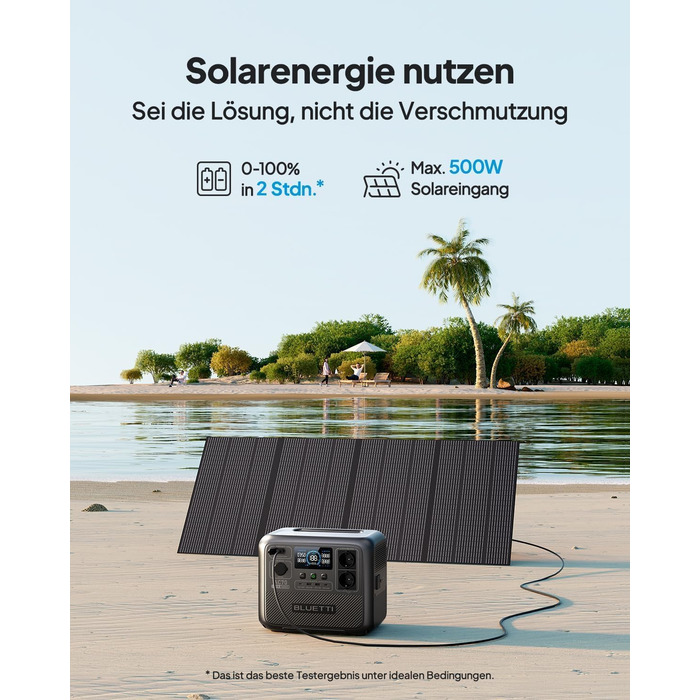 Портативна електростанція BLUETTI AC70, 768Wh LiFePO4, 2x1000W AC, 100W USB-C, швидка зарядка, для кемпінгу та резервного живлення (відновлена)