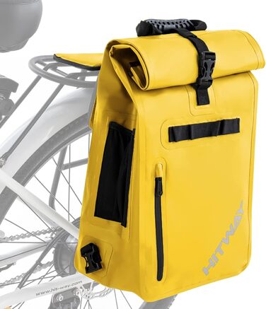 В1 Pannier-29-Підходить як сумка через плече - Сумка-переноска багажу -Рюкзаки для їзди на велосипеді -100 водонепроникність - світловідбиваюча панель 3M (L, жовта), 3