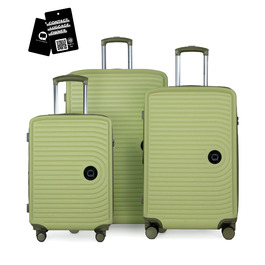 Набір валіз Hauptstadtkoffer Mitte 55/68/77 см: 3 валізи + цифровий багажний тег, TSA, ABS, XL-розширення