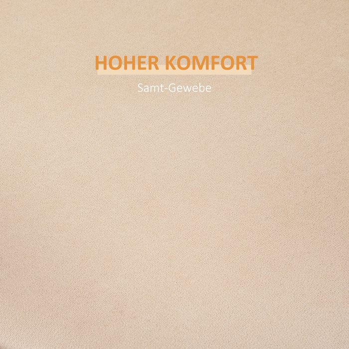 HOMCOM Ottoman Круглий пуф зі знімною кришкою для зберігання Beige Velvet Look Ø44 см x 47,5 см як журнальний столик