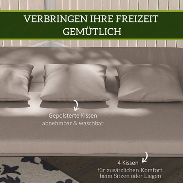 Шукаєте ідеальне місце для відпочинку на свіжому повітрі? Представляємо 2-в-1 гойдалку в стилі Голлівуд з функцією лежака! Ця простора 3-місна гойдалка-крісло з міцної сталі стане чудовим доповненням до вашого саду або тераси. Розміри: 170x110x153 см. Кол