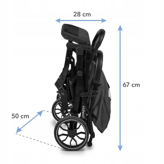 Компактна прогулянкова коляска Kidwell Colmer UP, сіра, легка, складана та маневрена