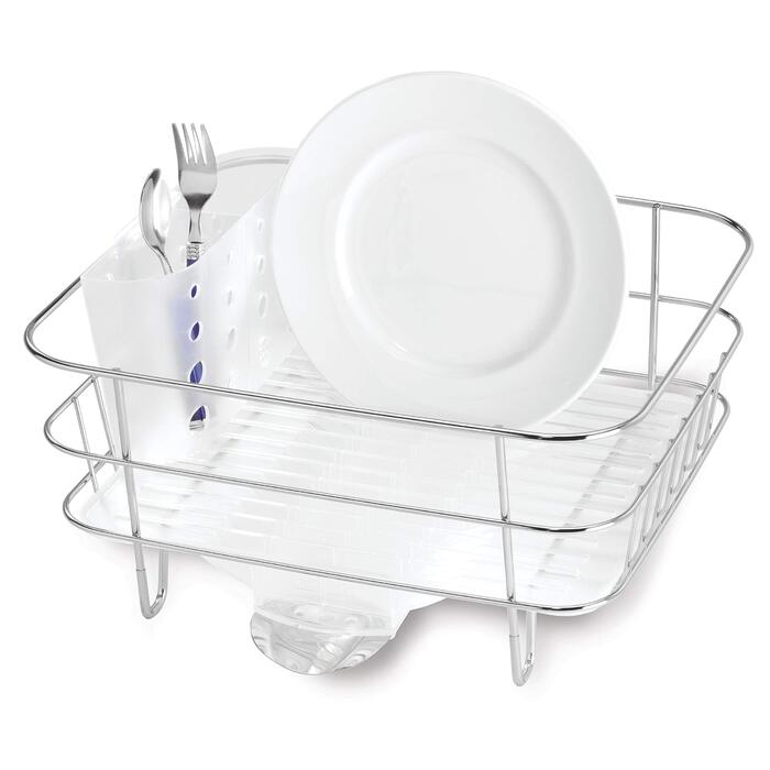 Сушарка для посуду simplehuman KT1104 компактна, пластик, 5 років гарантії, матова сталь