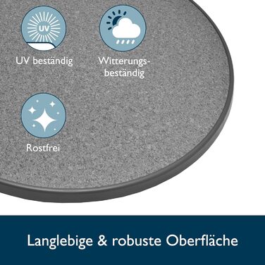 Стіл Beautissu розкладний Ø 70 см білий Bellini – стійкий, вологостійкий, з антиковзким покриттям. Ідеальний для відпочинку на відкритому повітрі, вечірок та барів. Легка збірка, готова до використання.