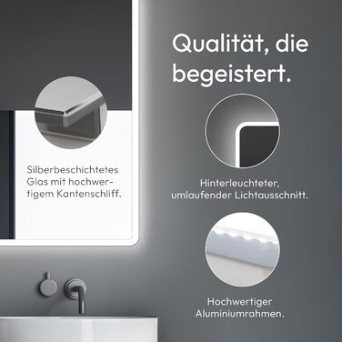 Дзеркало для ванної кімнати Talos Moon з підсвічуванням 120x70 см, вологостійке, нейтральне біле світло