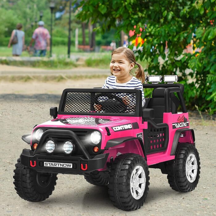 Дитячий електромобіль COSTWAY 12V, музика, USB, MP3, радіо, 3 швидкості, дистанційне керування, рожевий, для дітей від 3 років