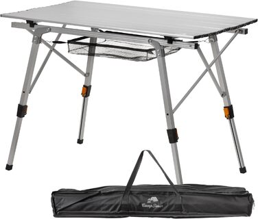 Стіл для кемпінгу CampFire складний 90,5 x 51,5 см Розкладний стіл з сумкою для перенесення, садовий стіл, дорожній стіл Регульований по висоті розкладний стіл, Відкритий стіл, Журнальний столик Балконний стіл, багатофункціональний стіл (срібло)