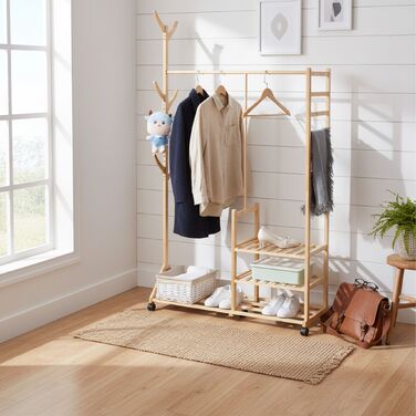 Підставка для одягу Relaxdays з полицею для взуття та гачками