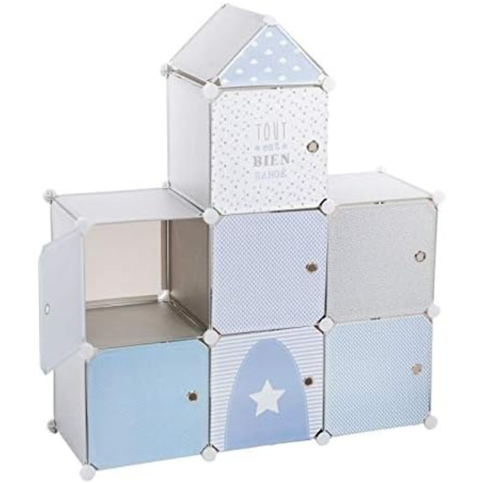 Замок для дитячих ящиків - 96 109 см - - Atmosphera crateur d'intrieur (Синій, комплект із сірим відділенням для зберігання)