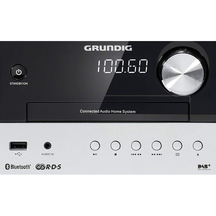 Мікросистема Grundig CMS 1050 DAB BT, CD/MP3, USB, чорний/сріблястий, 30 Вт, в т.ч. антена DVB-T2 HD