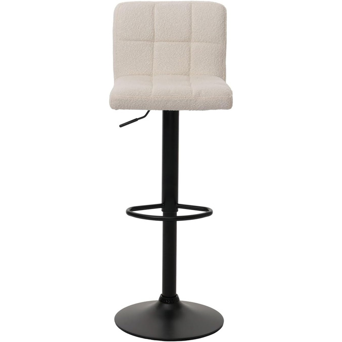 Набір з 2 барних стільців Mendler HWC-G87, регульована висота, поворотний, Boucle (450г/м²), кремово-бежевий, FSC®