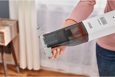 Акумуляторний ручний пилосос BlackDecker Dustbuster Slim HLVC315J11 (12 В, 1,5 Агод, без мішка та бездротовий, з вбудованою насадкою для всмоктування розміру XXL, включаючи зарядний кабель, щілинну насадку та щітку для м'яких меблів), білий