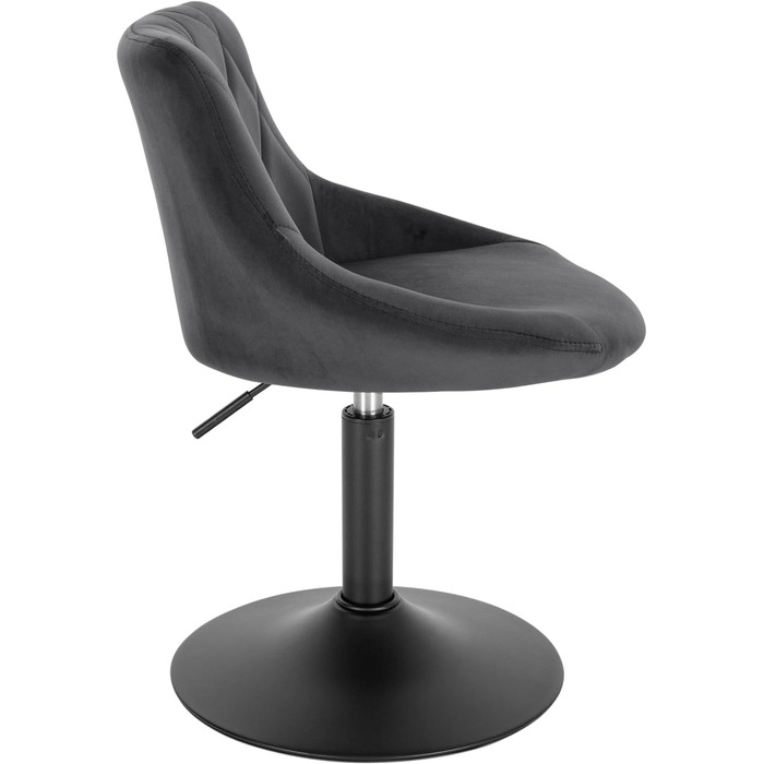 Крісло для туалетного столика WOLTU BH242bl-1, сіре, з підлокітниками, регульоване, обертове, для спальні, кухні, їдальні