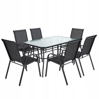 Комплект садових меблів Go Garden, метал, чорний, 7 предметів