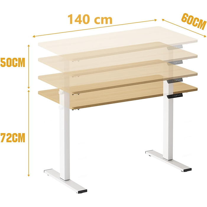 Електричний стіл з регулюванням висоти 160x60 см Стіл сидячи з керуванням пам'яттю