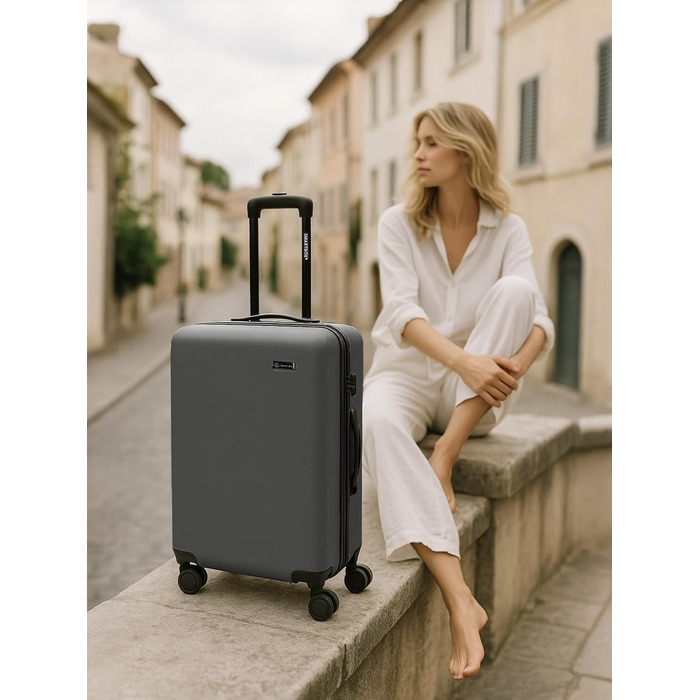 Набір валіз Smartbox Hartschalen 3-в-1 для жінок та чоловіків | Легкі та міцні валізи з ABS-пластику | 4 колеса та кодовий замок (Edition 05) (Антрацит, валіза S (55 см))