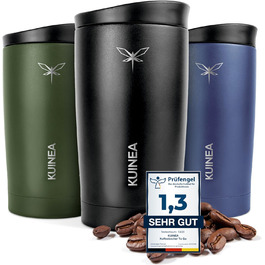 Термогорнятко для кави KUINEA 350 мл 100 герметичне з нержавіючої сталі, зберігає тепло до 6 годин, термогорнятко для кави з собою зі спеціальною кришкою, дорожнє горнятко для кави та чаю, без вмісту БФА