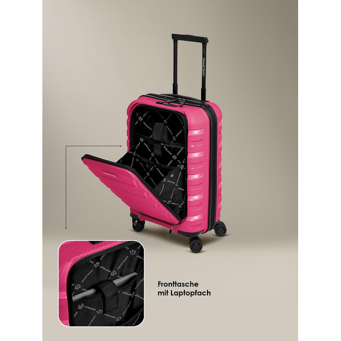 Набір валіз Smartbox Hartschalen 3-в-1: розширювані, з TSA-замком, з відділенням для ноутбука (рожевий)