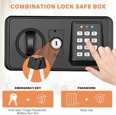 Пожежостійкий сейф Safe Tresor 40L з пожежостійким відсіком, цифровим замком та висувним ящиком для зброї, золота, документів та медикаментів