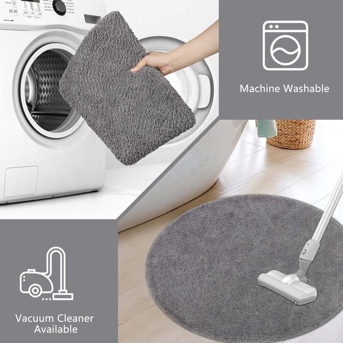 Комплект килимків для ванної кімнати Famibay: неслизькі, м'які, швидковисихаючі, сірого кольору. 3 шт. (40x60 + 45x120 + 60x60 см)