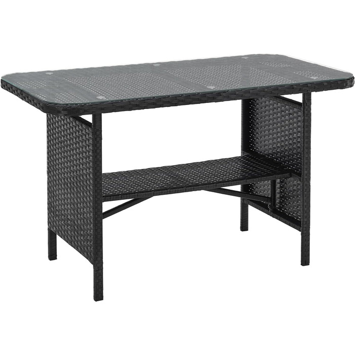 Садовий набір Gartensitzgruppe SVITA Dallas з поліротангу, 4 предмети: 2 крісла, диван на 2 місця, стіл, чорний. Комплект вуличних меблів зі сталевим каркасом та подушками