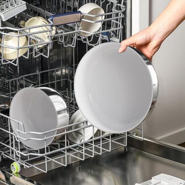 Набір посуду RIOVARM з індукційним покриттям: каструлі та сковороди з знімними ручками, антипригарне гранітне покриття, складна конструкція, кришки з силікону, без PFOA, 16 предметів з нержавіючої сталі