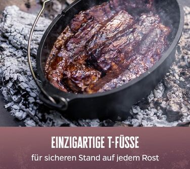 Набір голландської печі Grillfürst Dutch Oven BBQ Edition DO 9: чавунний котелок 8,5 л з підставкою, кришкою та аксесуарами